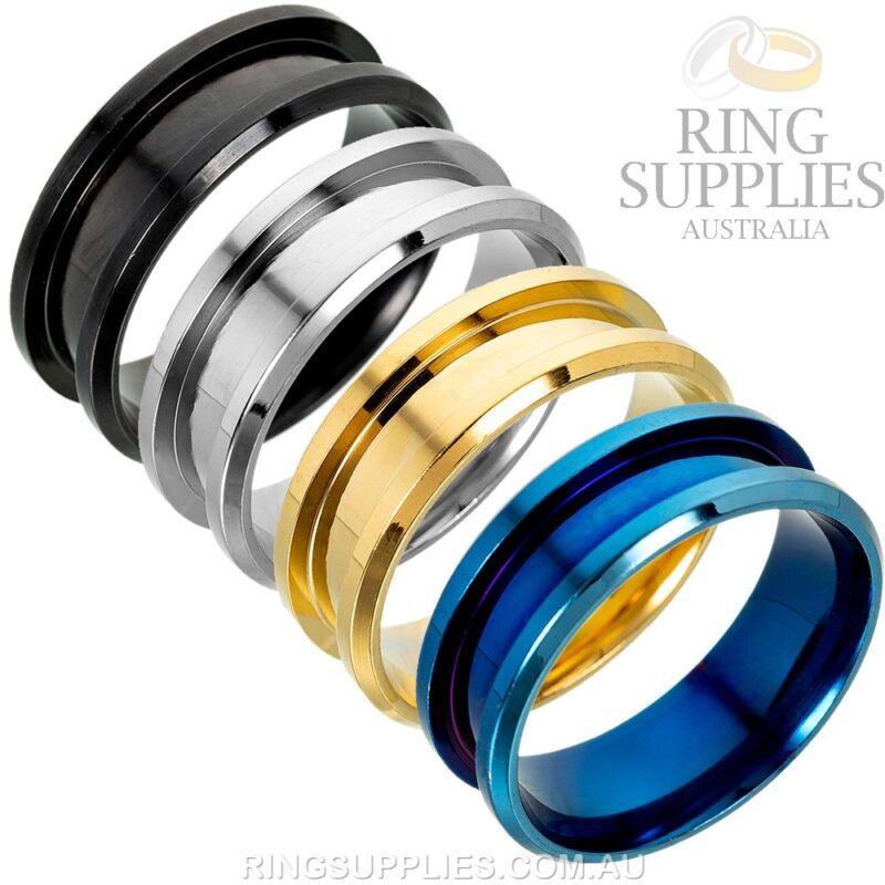 Stainless steel ring blank with channel groove