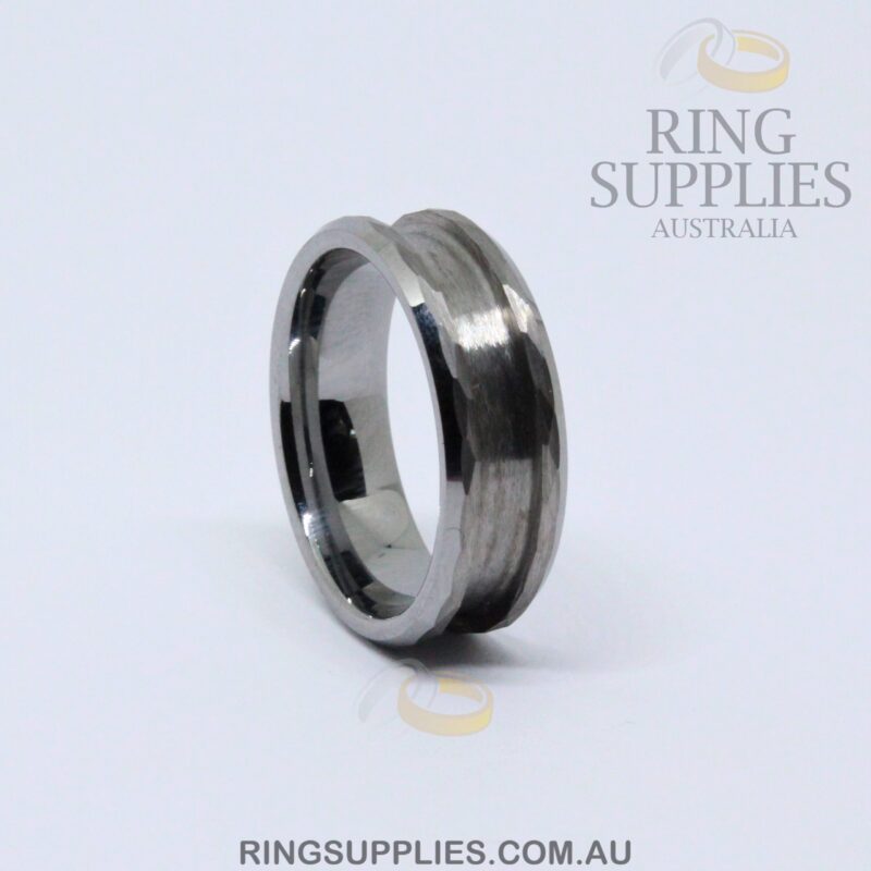 8mm Tungsten faceted ring blank