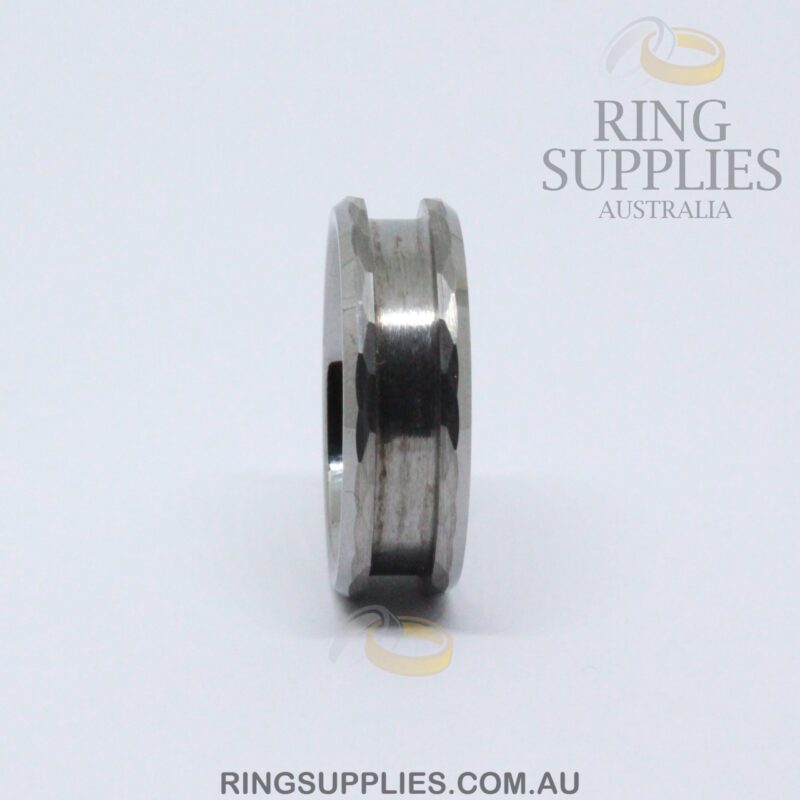8mm Tungsten faceted ring blank
