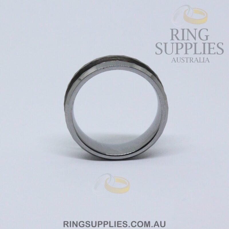 8mm Tungsten faceted ring blank