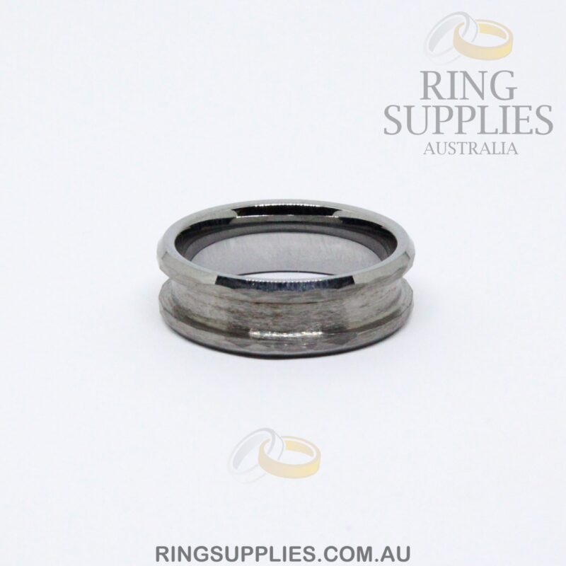8mm Tungsten faceted ring blank
