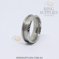 Damascus Steel 8mm ring blank