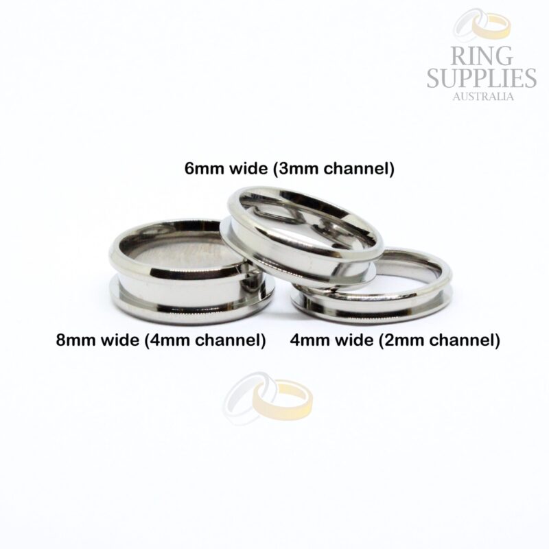 Titanium ring blank channel groove