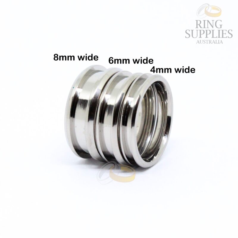 Titanium ring blank channel groove