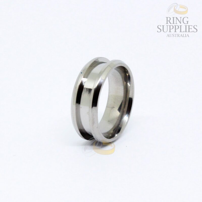 8mm Titanium Ring Blank with 4mm wide Channel