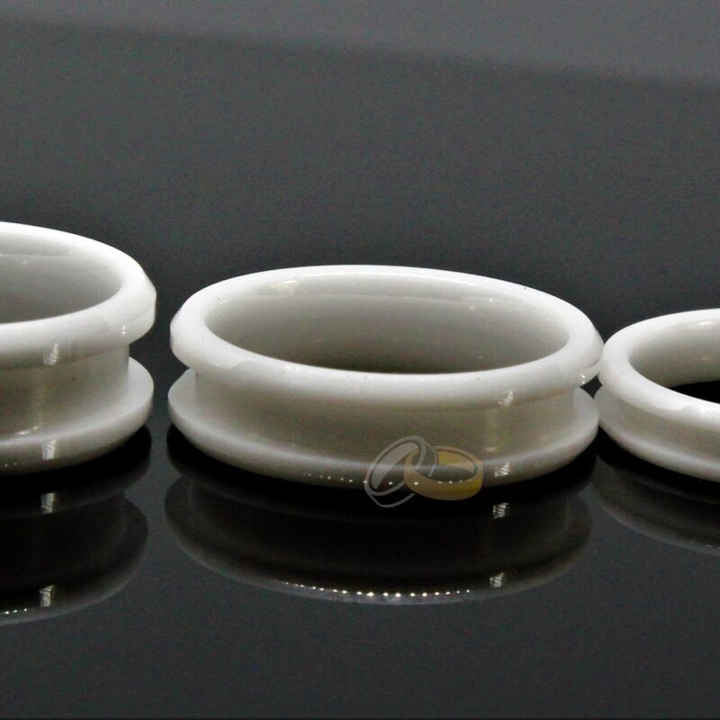 White ceramic ring blanks with channel groove