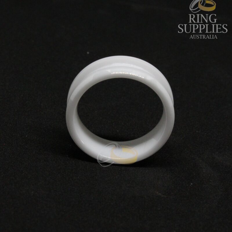 8mm white ceramic ring blanks with 4mm channel groove