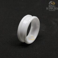 8mm white ceramic ring blanks with 4mm channel groove
