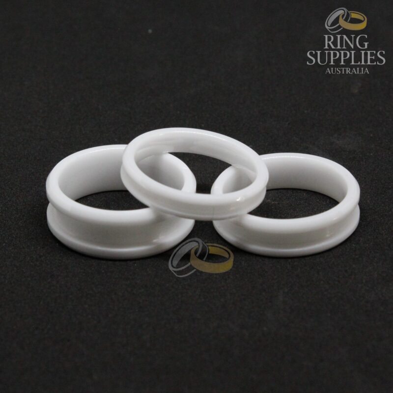 White ceramic ring blanks with channel groove