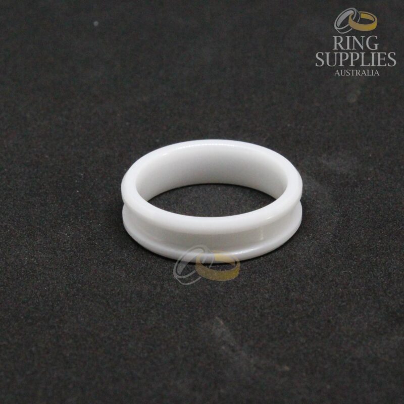 6mm white ceramic ring blanks with 3mm channel groove