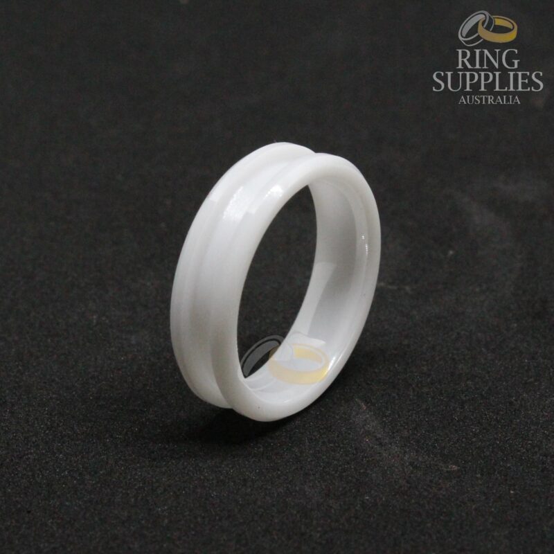 6mm white ceramic ring blanks with 3mm channel groove