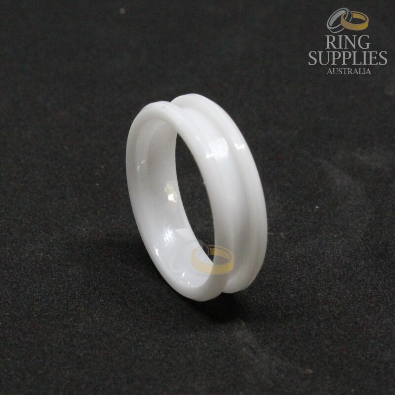6mm white ceramic ring blanks with 3mm channel groove