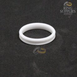 4mm white ceramic ring blanks with 2mm channel groove