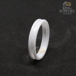 4mm white ceramic ring blanks with 2mm channel groove