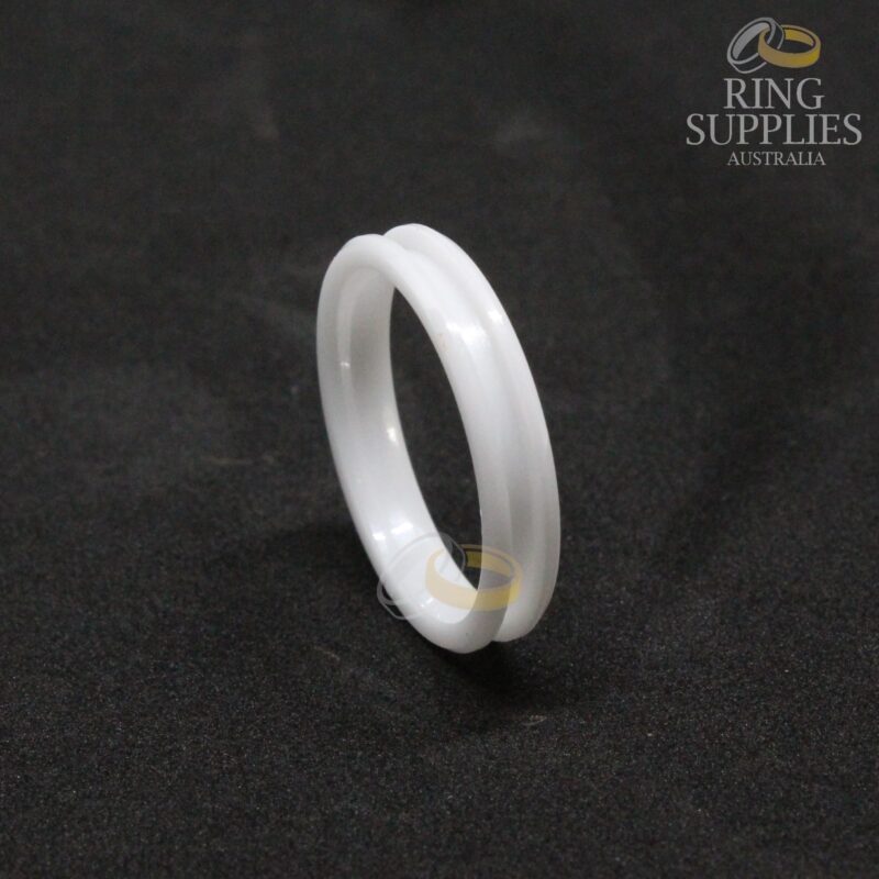 4mm white ceramic ring blanks with 2mm channel groove
