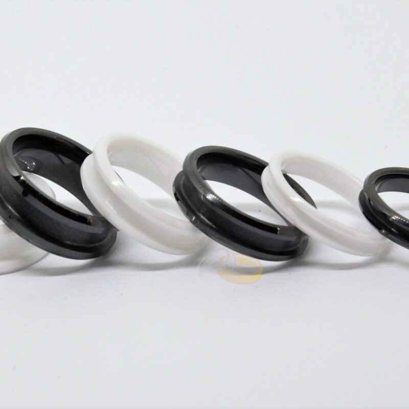 White ceramic ring blanks with channel groove