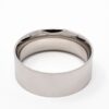 Polished stainless steel ring core lying flat