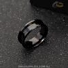 Black coloured stainless steel ring blank with inlay channel