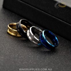 Stainless steel ring blank with channel groove