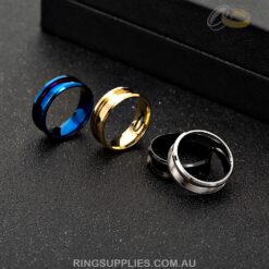 Stainless steel ring blank with channel groove