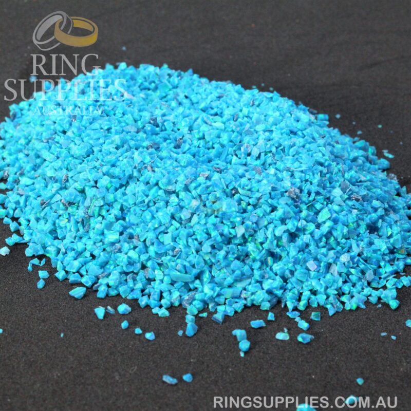 Peacock Blue Crushed Opal Chips