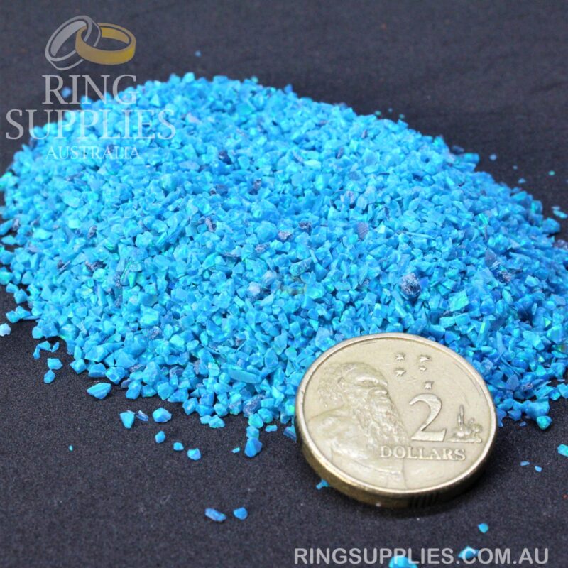 Peacock Blue Crushed Opal Chips