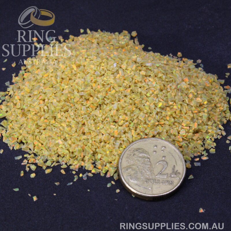 Golden Olive Crushed Opal Chips