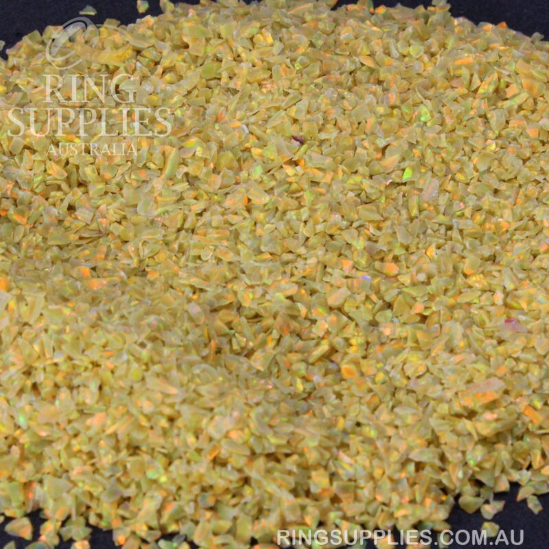 Golden Olive Crushed Opal Chips
