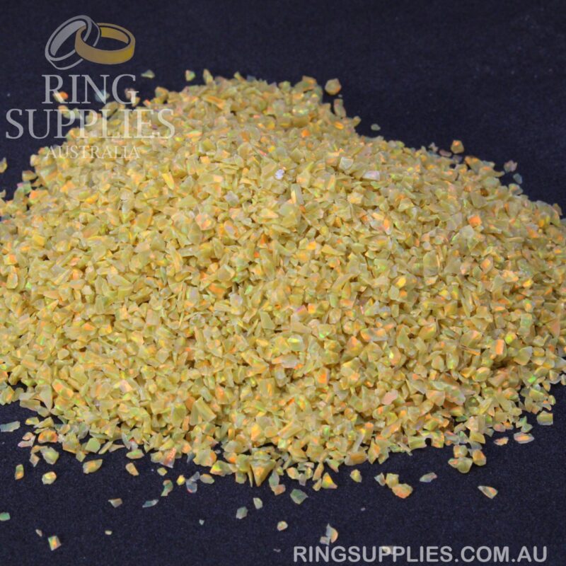 Golden Olive Crushed Opal Chips