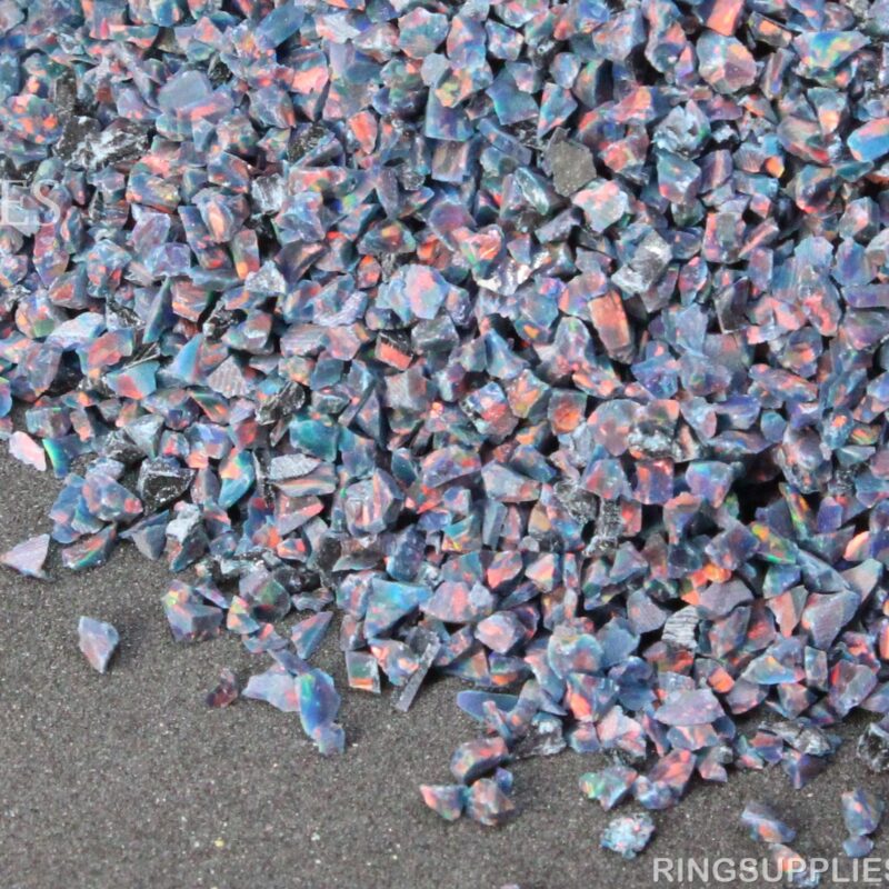 Black Fire Crushed Opal Chips
