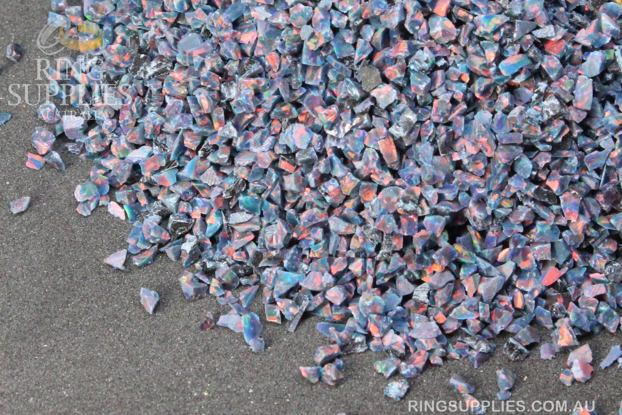 Black Fire Crushed Opal Chips
