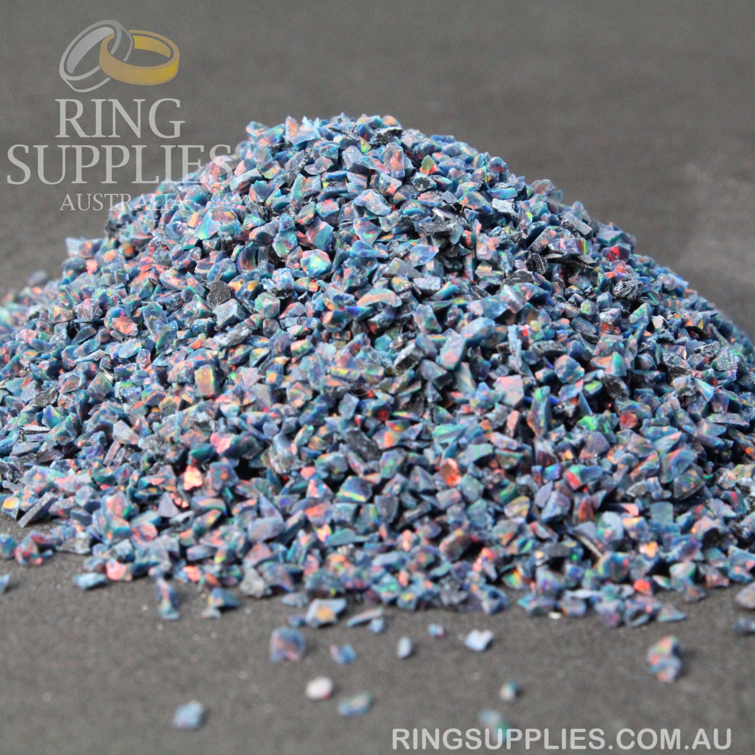 Black Fire Crushed Opal Chips