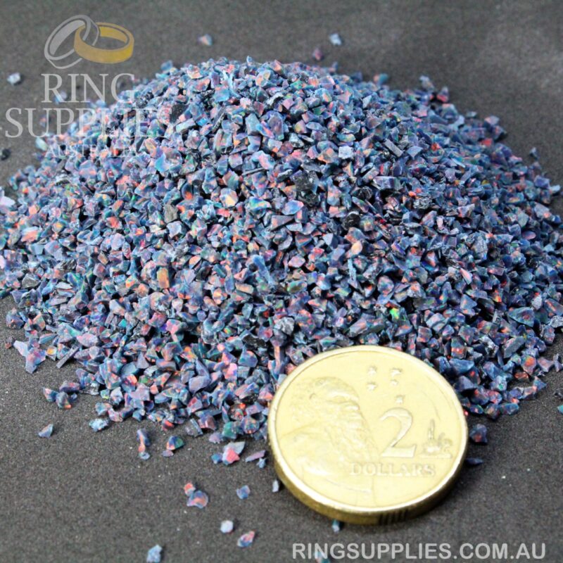 Black Fire Crushed Opal Chips