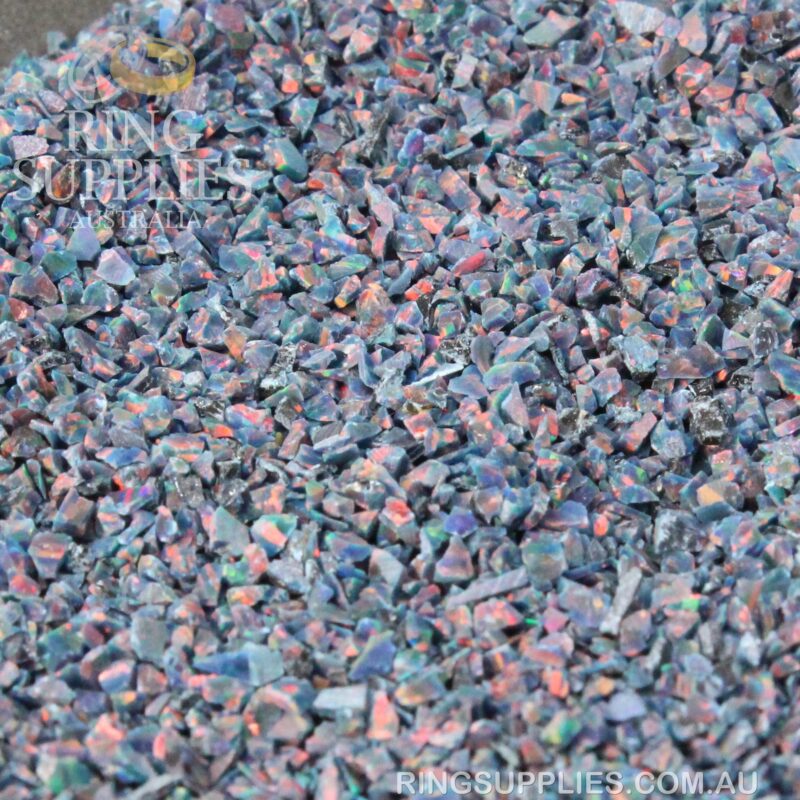 Black Fire Crushed Opal Chips