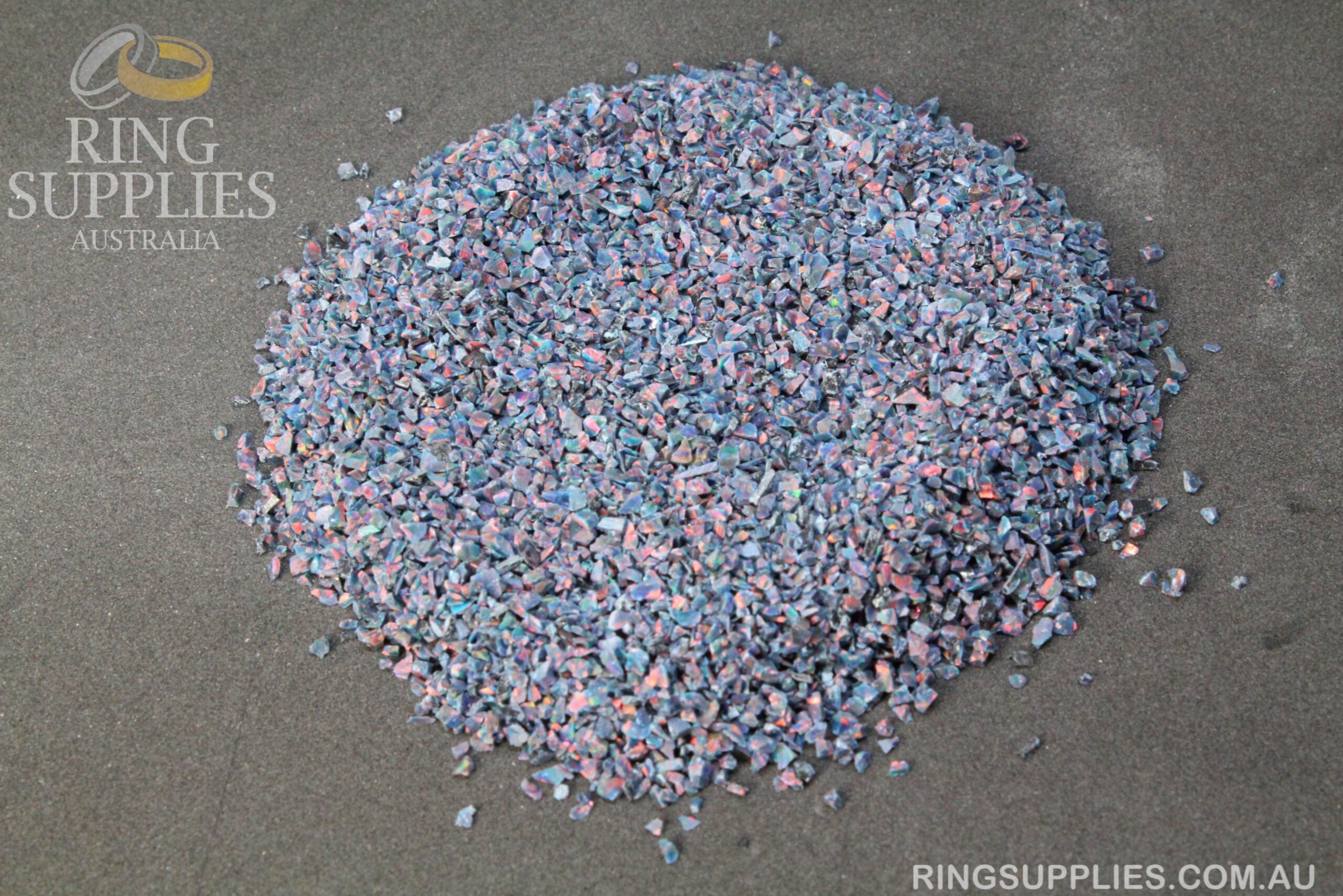 Black Fire Crushed Opal Chips