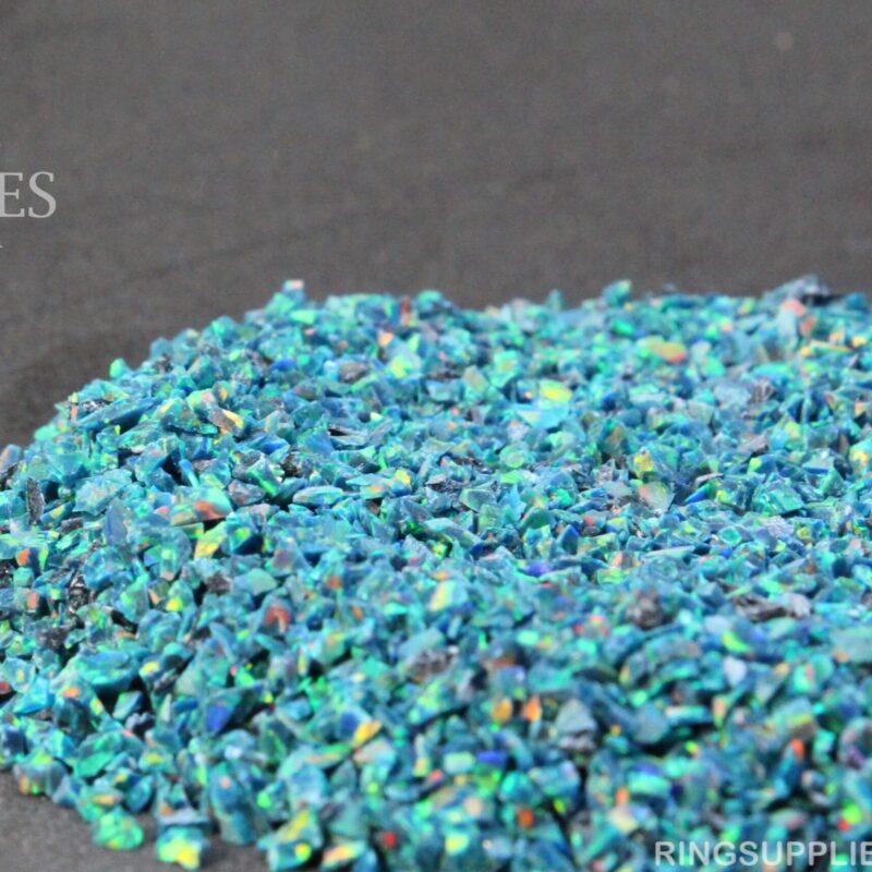 Blue Fire Crushed Opal Chips
