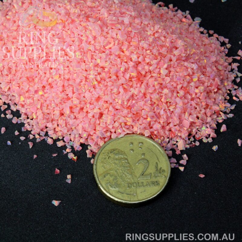 Salmon Pink Crushed Opal Chips