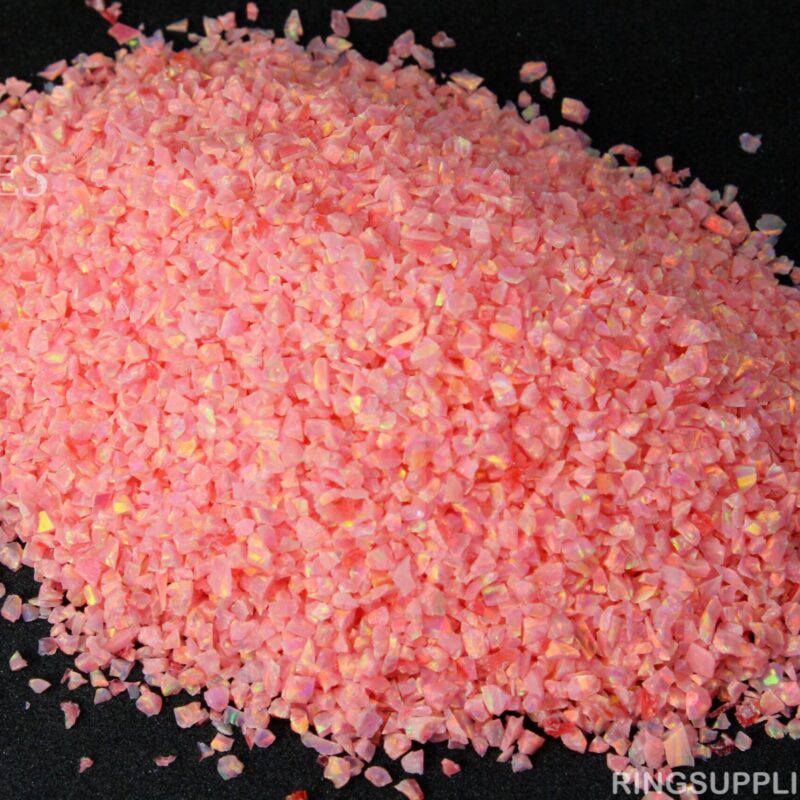 Salmon Pink Crushed Opal Chips