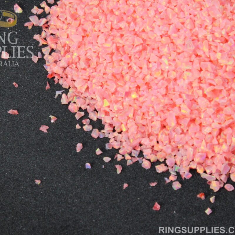 Salmon Pink Crushed Opal Chips