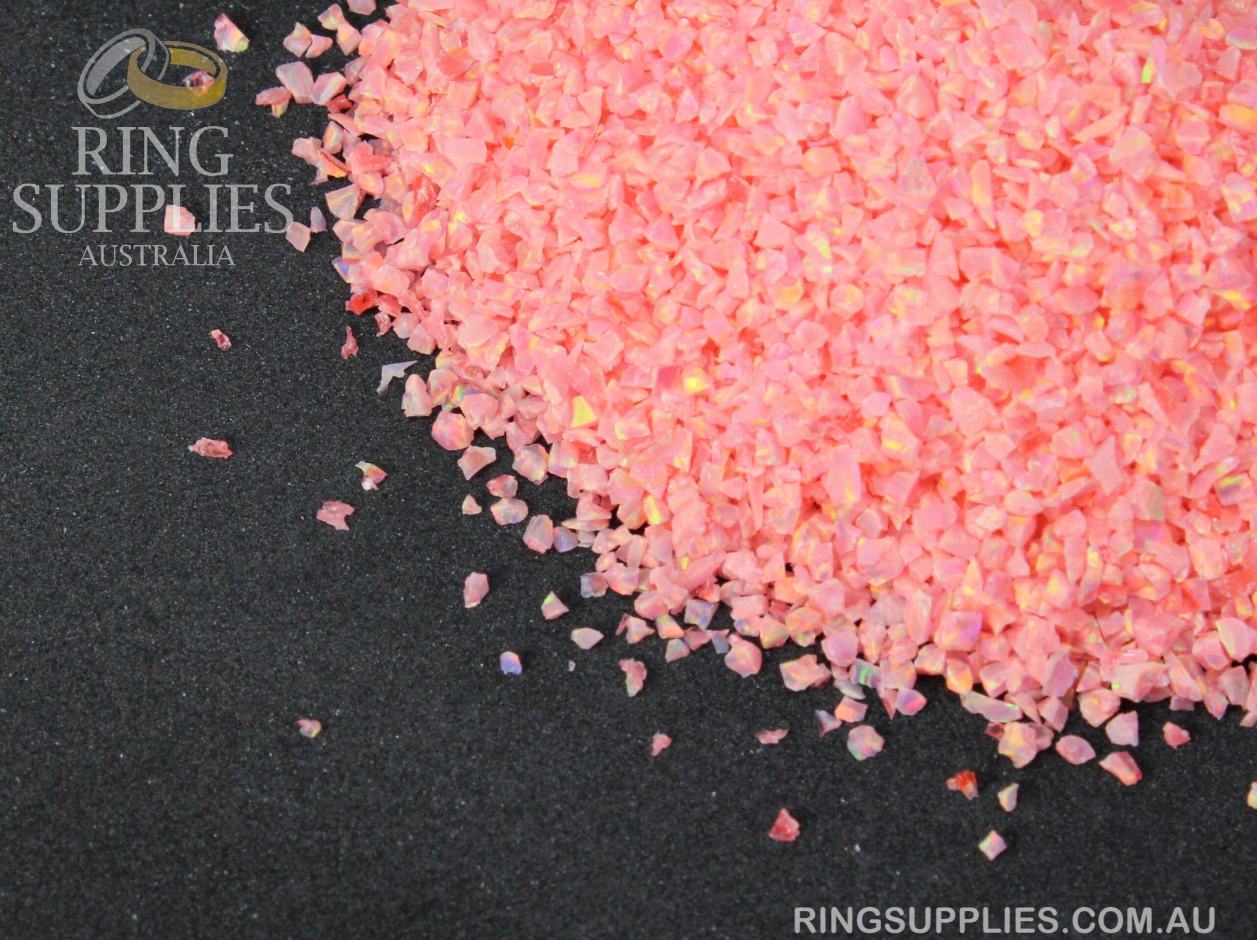 Salmon Pink Crushed Opal Chips