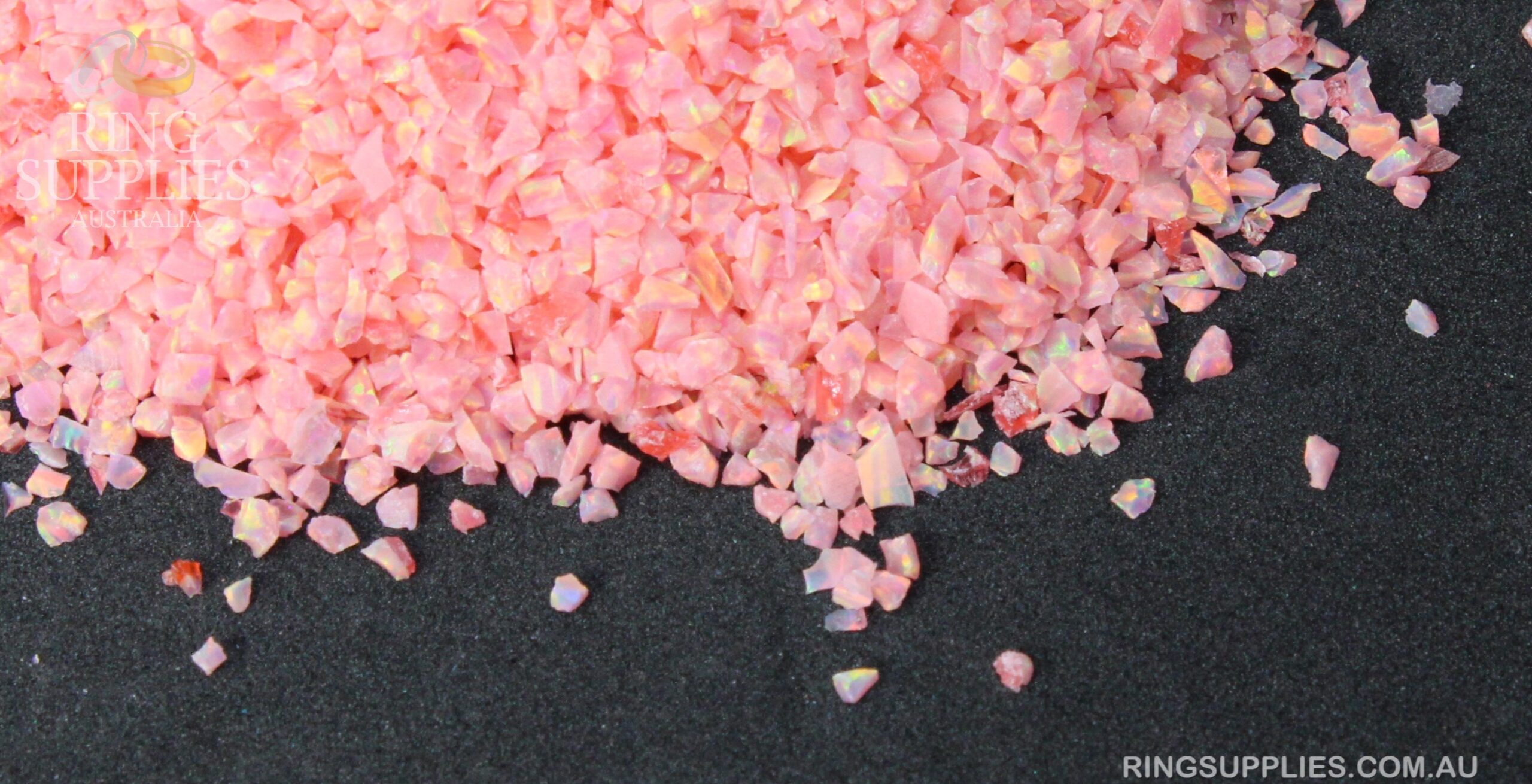 Salmon Pink Crushed Opal Chips