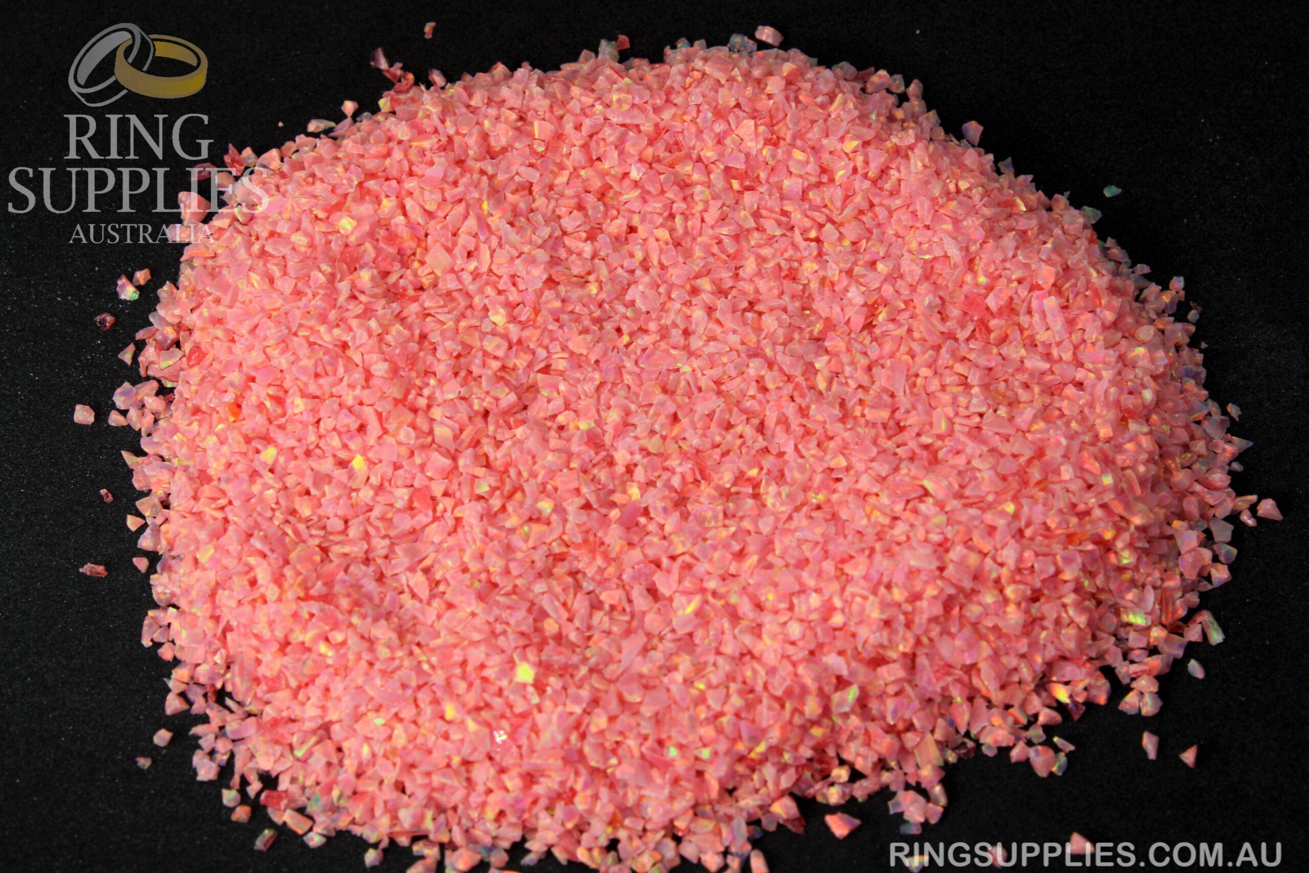 Salmon Pink Crushed Opal Chips