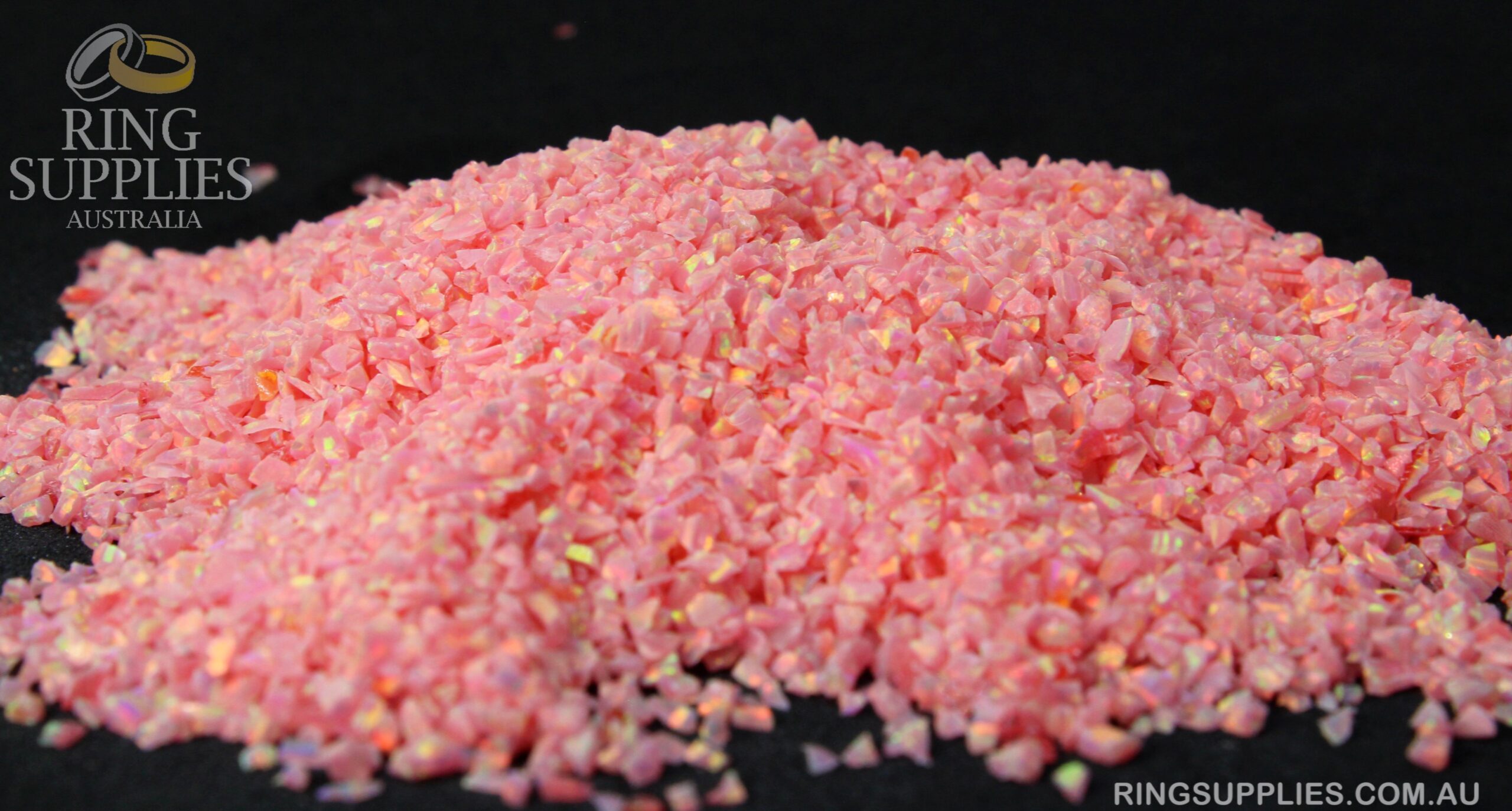 Salmon Pink Crushed Opal Chips