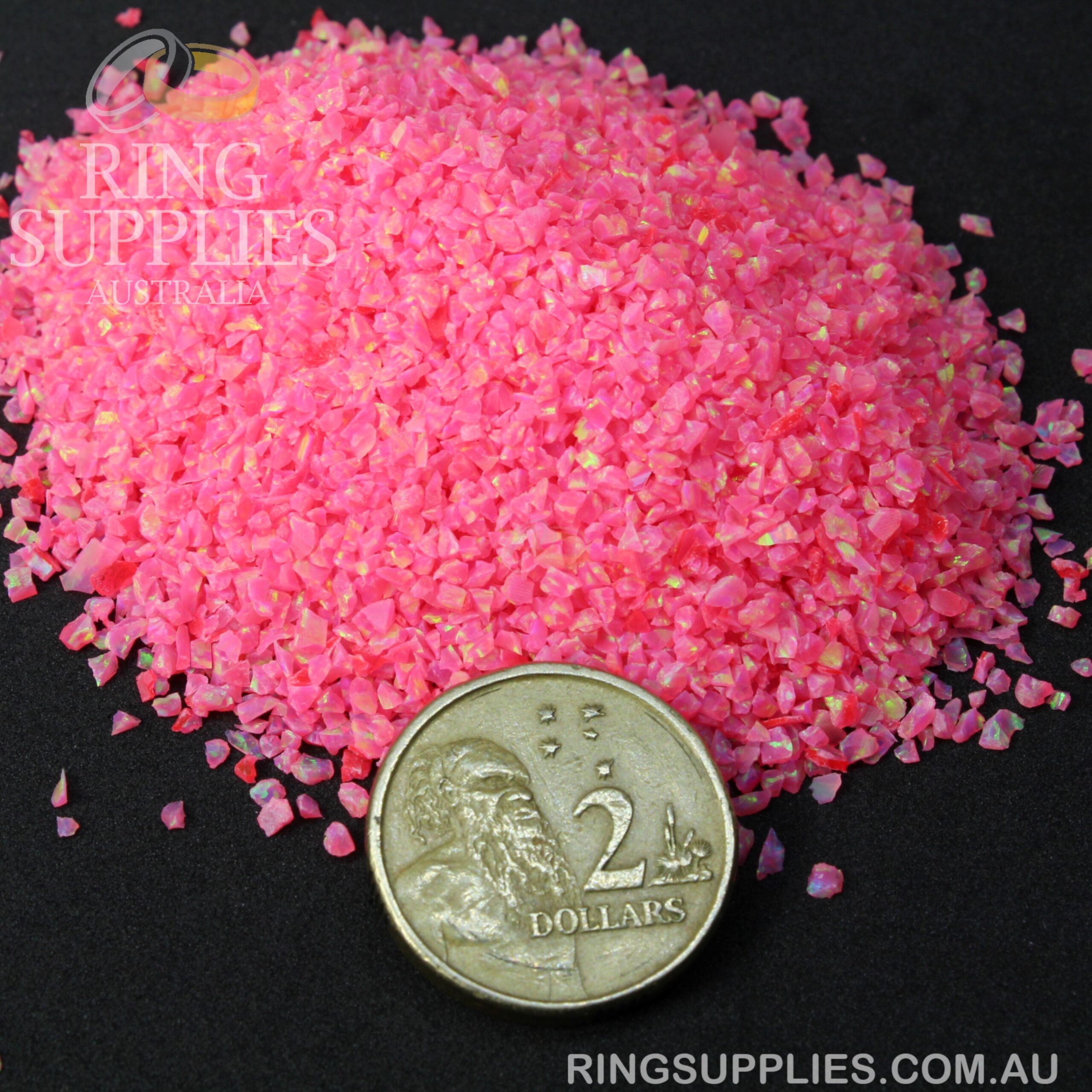 Hot Pink Crushed Opal Chips