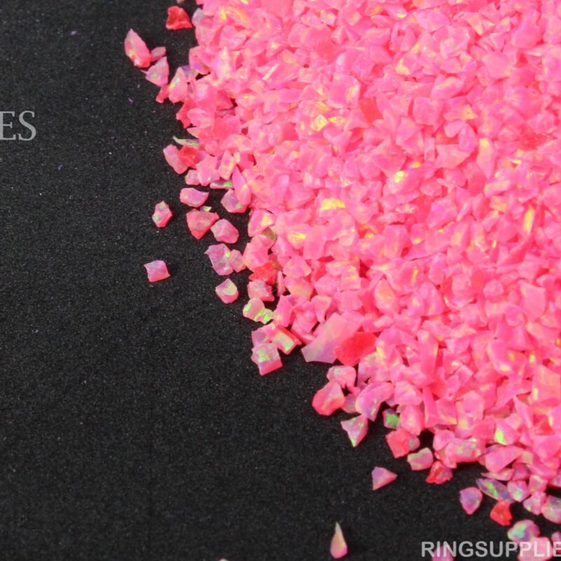 Hot Pink Crushed Opal Chips