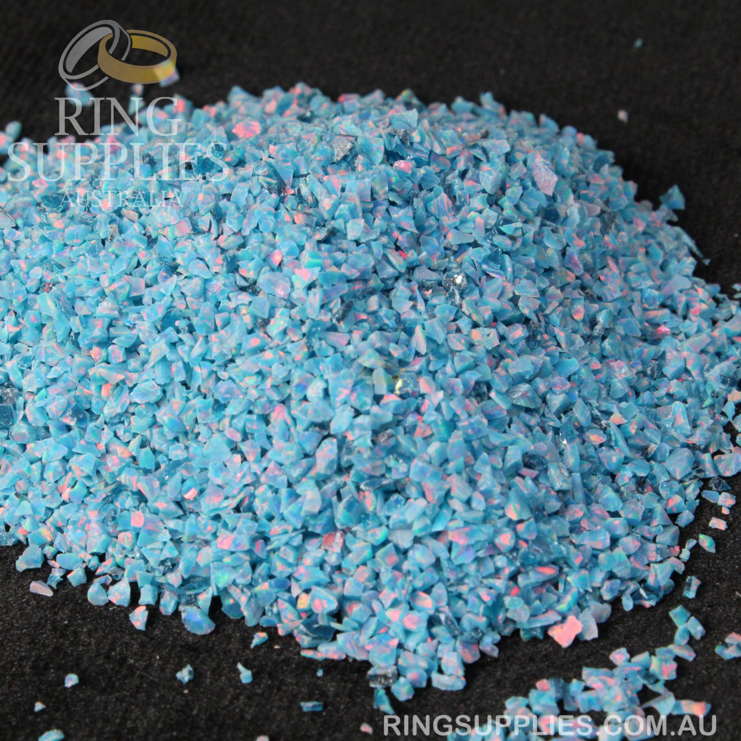 Multi-Teal Crushed Opal Chips