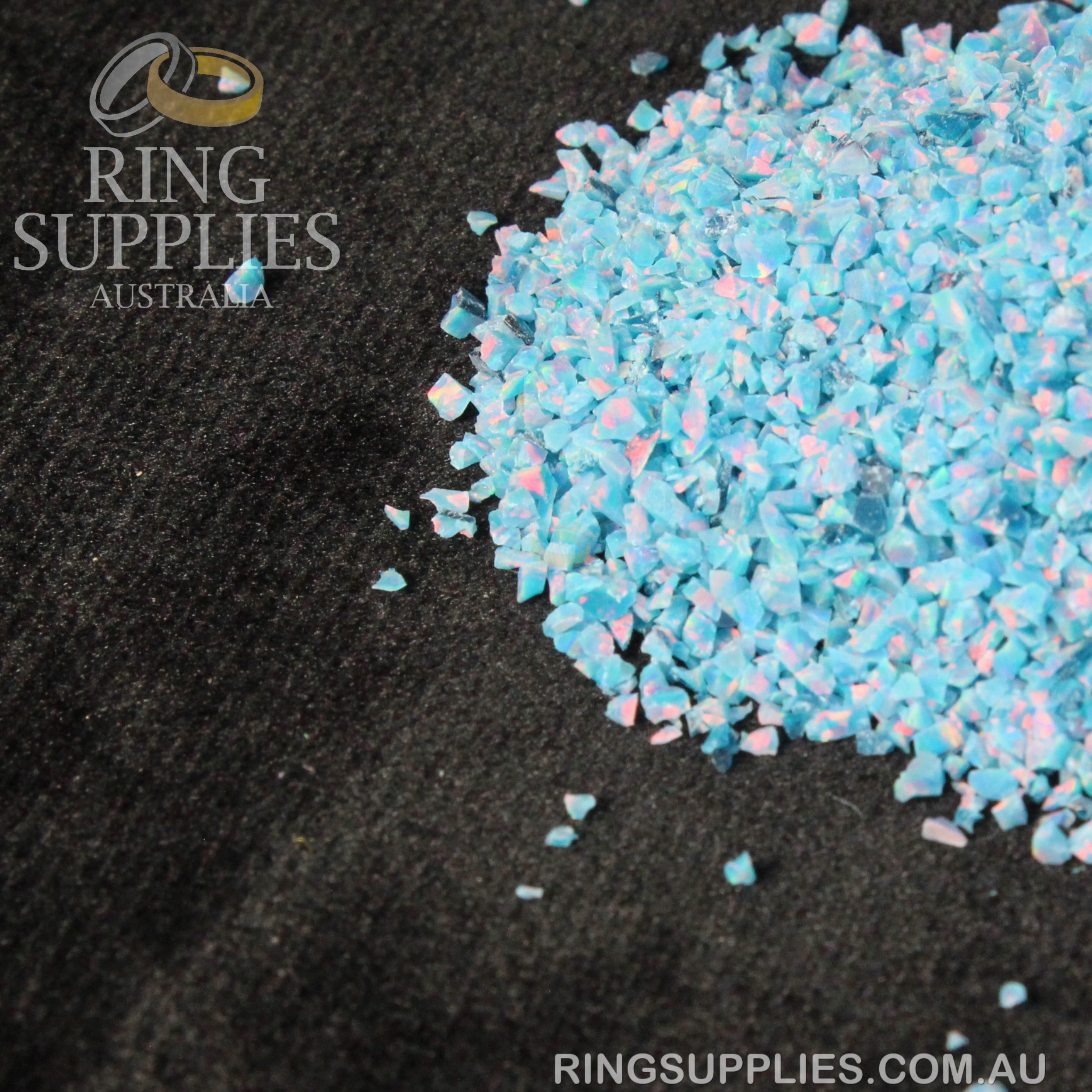 Multi-Teal Crushed Opal Chips