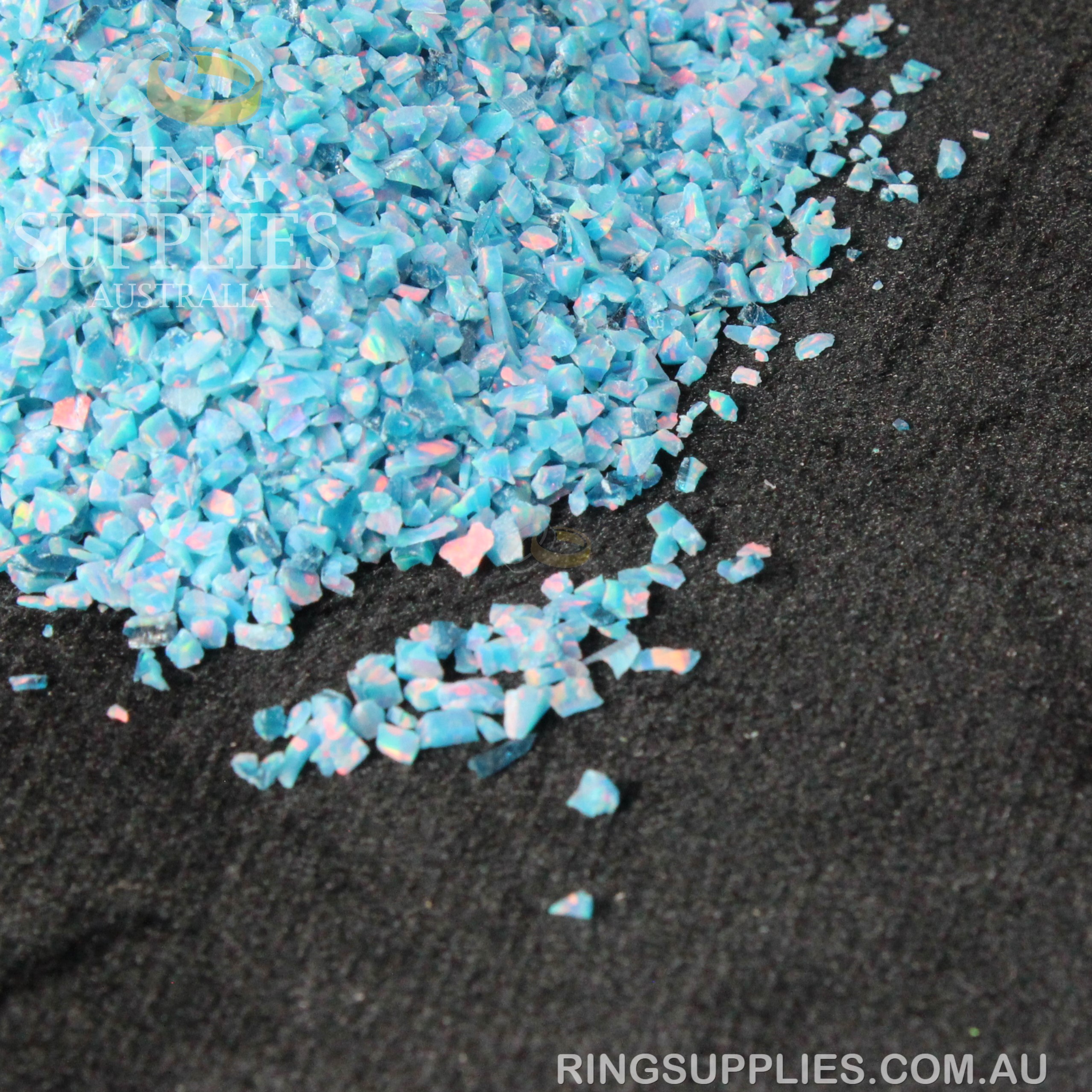 Multi-Teal Crushed Opal Chips