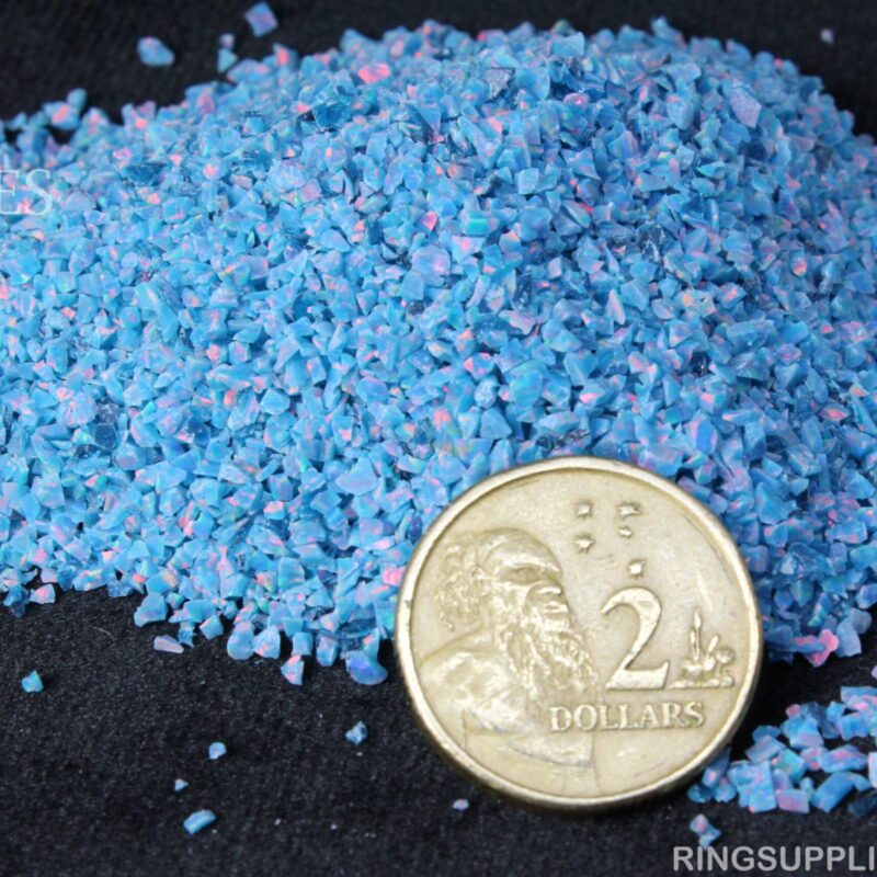 Multi-Teal Crushed Opal Chips