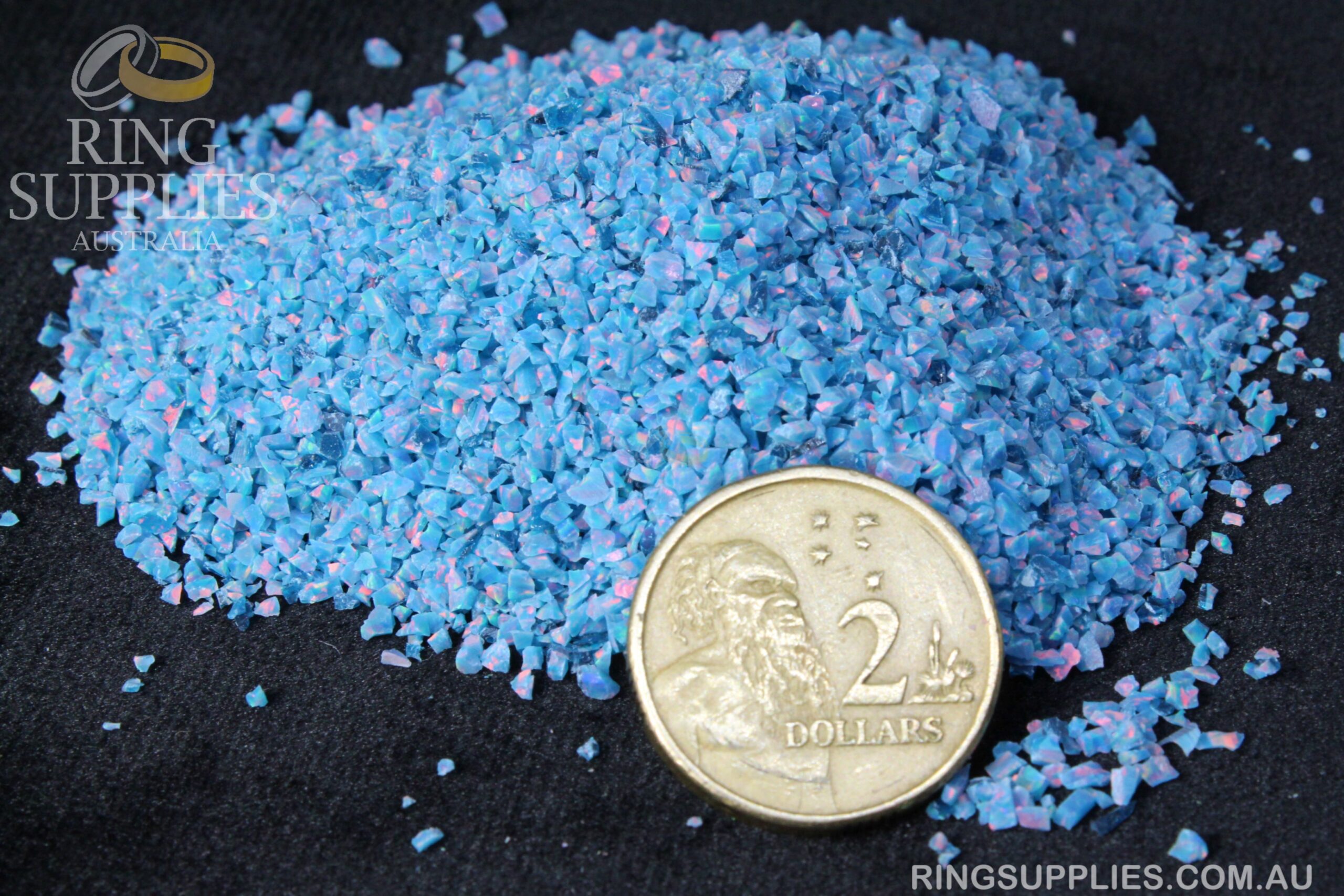 Multi-Teal Crushed Opal Chips